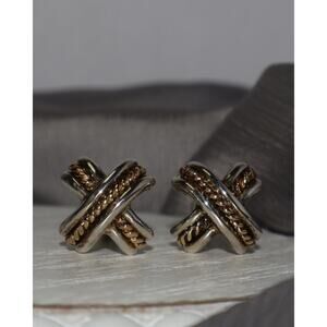 Tiffany & Co Sterling Silver & 18k Cufflinks 11.26G